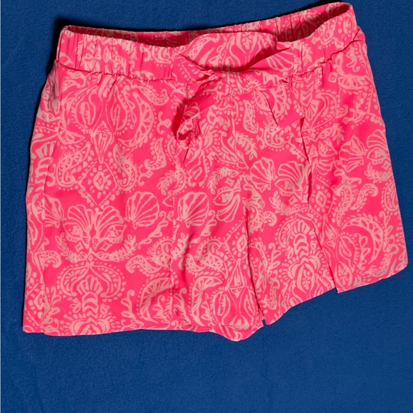 Lilly Pulitzer Mylee Tie Front Shorts Havana Pink "Clawdia Shells" Sz 6 - Picture 2 of 6